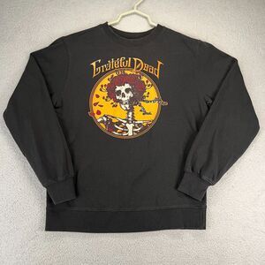 Grateful Dead Women Sweater Small Bertha Skeleton and Roses Long Sleeve Deadhead